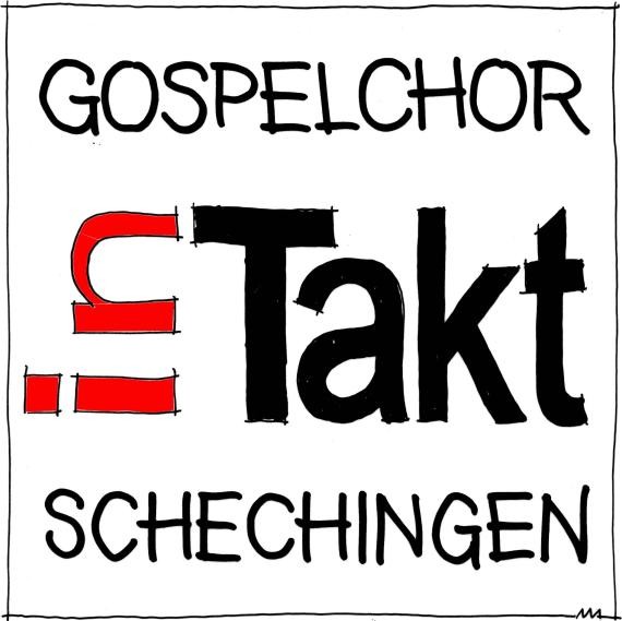 Logo des Gospelchor inTakt Schechingen in Farben schwarz, weiß und rot Logo des Gospelchor inTakt Schechingen in Farben schwarz, weiß und rot
