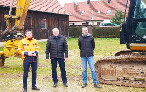 Bürgermeister Jenninger, Kreisbauvorsitzender Nikolaus Ebert und Projektleiter Herr Leistner